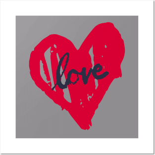 Love Painted Heart Posters and Art